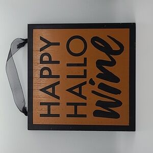 Halloween Wine Sign with Ribbon